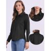 imageAllegra K Faux Suede Shirt for Womens Stretch Dressy Casual Button Down Long Sleeve Shirt 2024 Fall ClothesBlack