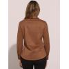 imageAllegra K Faux Suede Shirt for Womens Stretch Dressy Casual Button Down Long Sleeve Shirt 2024 Fall ClothesBrown