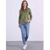 imageAllegra K Faux Suede Shirt for Womens Stretch Dressy Casual Button Down Long Sleeve Shirt 2024 Fall ClothesOlive Green