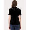 imageAllegra K Halloween Ruffle Collar Shirt for Womens Short Sleeve Casual Velvet Tops BlouseBlack