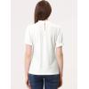 imageAllegra K Halloween Ruffle Collar Shirt for Womens Short Sleeve Casual Velvet Tops BlouseWhite