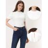 imageAllegra K Halloween Ruffle Collar Shirt for Womens Short Sleeve Casual Velvet Tops BlouseWhite