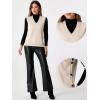 imageAllegra K Knit Sweater Vest for Womens Sleeveless Ribbed V Neck Pullover VestBeige