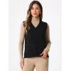 imageAllegra K Knit Sweater Vest for Womens Sleeveless Ribbed V Neck Pullover VestBlack