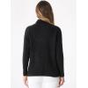 imageAllegra K Ribbed Sweater for Womens High Neck Long Sleeve Stretch Winter Knit Turtleneck TopBlack