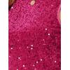 imageAllegra K Sequin Tops for Womens Sparkle Glitter Sleeveless Club Party Nightout Crop Tank TopRose Red