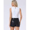 imageAllegra K Sequin Tops for Womens Sparkle Glitter Sleeveless Club Party Nightout Crop Tank TopWhite