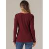 imageAllegra K Square Neck Sweaters for Womens Vintage Teacher Long Sleeve Pullover Ribbed Knit TopBurgundy