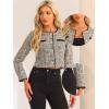 imageAllegra K Tweed Jacket for Womens Long Sleeve Casual Work Office Plaid Short OutwearApricot