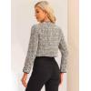 imageAllegra K Tweed Jacket for Womens Long Sleeve Casual Work Office Plaid Short OutwearApricot