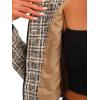 imageAllegra K Tweed Jacket for Womens Long Sleeve Casual Work Office Plaid Short OutwearApricot