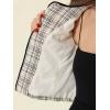 imageAllegra K Tweed Jacket for Womens Long Sleeve Casual Work Office Plaid Short OutwearBlack White