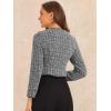 imageAllegra K Tweed Jacket for Womens Long Sleeve Casual Work Office Plaid Short OutwearBlackwhite