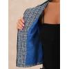 imageAllegra K Tweed Jacket for Womens Long Sleeve Casual Work Office Plaid Short OutwearBlue White