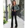 imageAllegra K Tweed Jacket for Womens Long Sleeve Casual Work Office Plaid Short OutwearGreen Black
