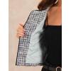 imageAllegra K Tweed Jacket for Womens Long Sleeve Casual Work Office Plaid Short OutwearGrey Brown