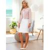 imageAllegra K Tweed Jacket for Womens Long Sleeve Casual Work Office Plaid Short OutwearRed White