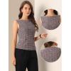imageAllegra K Tweed Top for Womens Elegant Plaid Print Sleeveless Crew Neck Waist Buckle Back Zipper Blazer Vest TopsRed Black