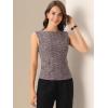 imageAllegra K Tweed Top for Womens Elegant Plaid Print Sleeveless Crew Neck Waist Buckle Back Zipper Blazer Vest TopsRed Black