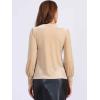 imageAllegra K Velvet Tops for Women Crew Neck Puff Long Sleeve Casual Pullover Fall Winter Blouses TopBeige