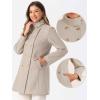 imageAllegra K Winter Trench Coats for Womens Casual Stand Collar Pea Double Breasted OvercoatBeige