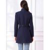 imageAllegra K Winter Trench Coats for Womens Casual Stand Collar Pea Double Breasted OvercoatDark Blue