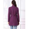 imageAllegra K Winter Trench Coats for Womens Casual Stand Collar Pea Double Breasted OvercoatDark Purple