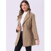 imageAllegra K Womens 2025 Coat for Winter Notch Lapel Collar One Button Outwear Classic Work Trench CoatsDark Beige