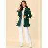 imageAllegra K Womens 2025 Coat for Winter Notch Lapel Collar One Button Outwear Classic Work Trench CoatsDark Green