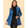 imageAllegra K Womens 2025 Coat for Winter Notch Lapel Collar One Button Outwear Classic Work Trench CoatsGrey Blue