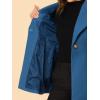 imageAllegra K Womens 2025 Coat for Winter Notch Lapel Collar One Button Outwear Classic Work Trench CoatsGrey Blue