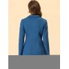 imageAllegra K Womens 2025 Coat for Winter Notch Lapel Collar One Button Outwear Classic Work Trench CoatsGrey Blue