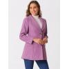 imageAllegra K Womens 2025 Coat for Winter Notch Lapel Collar One Button Outwear Classic Work Trench CoatsGrey Purple
