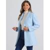 imageAllegra K Womens 2025 Coat for Winter Notch Lapel Collar One Button Outwear Classic Work Trench CoatsLight Blue