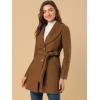 imageAllegra K Womens 2025 Winter Wrap Coat Shawl Collar Belted Single Breasted OvercoatsBrown