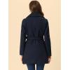 imageAllegra K Womens 2025 Winter Wrap Coat Shawl Collar Belted Single Breasted OvercoatsDark Blue
