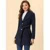 imageAllegra K Womens 2025 Winter Wrap Coat Shawl Collar Belted Single Breasted OvercoatsDark Blue