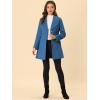 imageAllegra K Womens 2025 Winter Wrap Coat Shawl Collar Belted Single Breasted OvercoatsDark Blue Grey