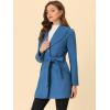 imageAllegra K Womens 2025 Winter Wrap Coat Shawl Collar Belted Single Breasted OvercoatsDark Blue Grey