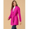 imageAllegra K Womens 2025 Winter Wrap Coat Shawl Collar Belted Single Breasted OvercoatsHot Pink