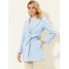imageAllegra K Womens 2025 Winter Wrap Coat Shawl Collar Belted Single Breasted OvercoatsLight Blue