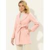 imageAllegra K Womens 2025 Winter Wrap Coat Shawl Collar Belted Single Breasted OvercoatsLight Pink