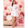 imageAllegra K Womens Casual Shirt Dress Long Sleeve Half Placket Embroidered Floral Mini DressesWhite