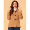 imageAllegra K Womens Casual Winter Outwear Hooded Button Peacoat Toggle Duffle CoatBrown