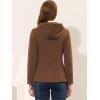 imageAllegra K Womens Casual Winter Outwear Hooded Button Peacoat Toggle Duffle CoatDark Brown