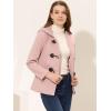 imageAllegra K Womens Casual Winter Outwear Hooded Button Peacoat Toggle Duffle CoatPink