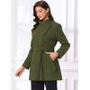 imageAllegra K Womens Classic Stand Collar Outwear Overcoat Long Sleeve Winter Belted Pea CoatArmy Green