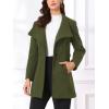 imageAllegra K Womens Classic Stand Collar Outwear Overcoat Long Sleeve Winter Belted Pea CoatArmy Green