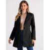 imageAllegra K Womens Classic Stand Collar Outwear Overcoat Long Sleeve Winter Belted Pea CoatBlack