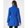 imageAllegra K Womens Classic Stand Collar Outwear Overcoat Long Sleeve Winter Belted Pea CoatBlue